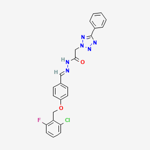 N'-[(E)-{4-[(2-chloro-6-fluorobenzyl)oxy]phenyl}methylidene]-2-(5-phenyl-2H-tetrazol-2-yl)acetohydrazide