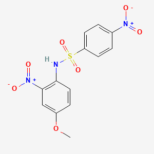 molecular formula C13H11N3O7S B11692028 N-(4-methoxy-2-nitrophenyl)-4-nitrobenzenesulfonamide 