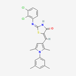 (2E,5Z)-2-[(2,3-dichlorophenyl)imino]-5-{[1-(3,5-dimethylphenyl)-2,5-dimethyl-1H-pyrrol-3-yl]methylidene}-1,3-thiazolidin-4-one