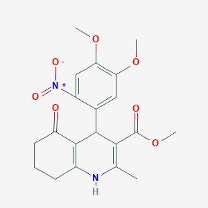 Methyl 4-(4,5-dimethoxy-2-nitrophenyl)-2-methyl-5-oxo-1,4,5,6,7,8-hexahydroquinoline-3-carboxylate