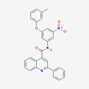 N-[3-(3-methylphenoxy)-5-nitrophenyl]-2-phenylquinoline-4-carboxamide