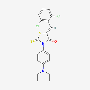 molecular formula C20H18Cl2N2OS2 B11692090 (5Z)-5-[(2,6-dichlorophenyl)methylidene]-3-[4-(diethylamino)phenyl]-2-sulfanylidene-1,3-thiazolidin-4-one 