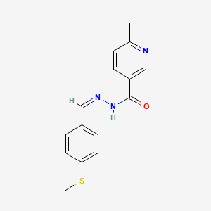 molecular formula C15H15N3OS B11692111 6-methyl-N'-{(Z)-[4-(methylsulfanyl)phenyl]methylidene}pyridine-3-carbohydrazide 