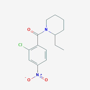 molecular formula C14H17ClN2O3 B11692143 1-(2-Chloro-4-nitrobenzoyl)-2-ethylpiperidine 