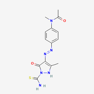 N-[4-[(2Z)-2-(1-carbamothioyl-3-methyl-5-oxopyrazol-4-ylidene)hydrazinyl]phenyl]-N-methylacetamide