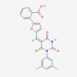 2-(5-{(E)-[1-(3,5-dimethylphenyl)-2,4,6-trioxotetrahydropyrimidin-5(2H)-ylidene]methyl}furan-2-yl)benzoic acid