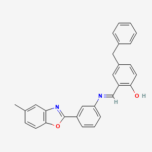 4-benzyl-2-[(E)-{[3-(5-methyl-1,3-benzoxazol-2-yl)phenyl]imino}methyl]phenol