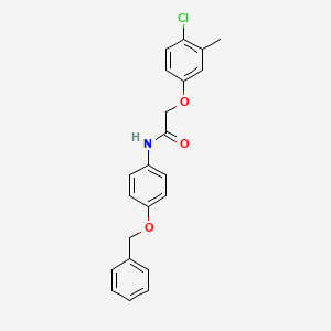 molecular formula C22H20ClNO3 B11692219 N-[4-(benzyloxy)phenyl]-2-(4-chloro-3-methylphenoxy)acetamide 