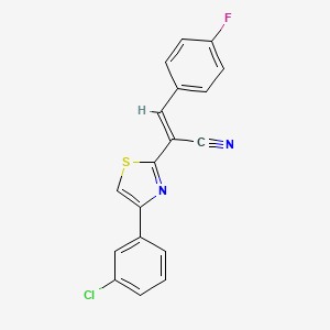 (2E)-2-[4-(3-chlorophenyl)-1,3-thiazol-2-yl]-3-(4-fluorophenyl)prop-2-enenitrile