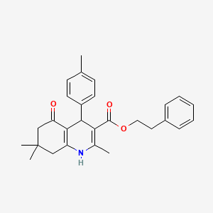 2-Phenylethyl 2,7,7-trimethyl-4-(4-methylphenyl)-5-oxo-1,4,5,6,7,8-hexahydroquinoline-3-carboxylate