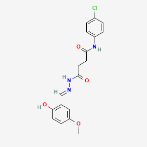 N-(4-chlorophenyl)-4-[(2E)-2-(2-hydroxy-5-methoxybenzylidene)hydrazinyl]-4-oxobutanamide