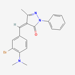 molecular formula C19H18BrN3O B11692265 (4Z)-4-[3-bromo-4-(dimethylamino)benzylidene]-5-methyl-2-phenyl-2,4-dihydro-3H-pyrazol-3-one 