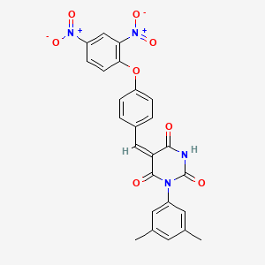 (5E)-1-(3,5-dimethylphenyl)-5-[4-(2,4-dinitrophenoxy)benzylidene]pyrimidine-2,4,6(1H,3H,5H)-trione