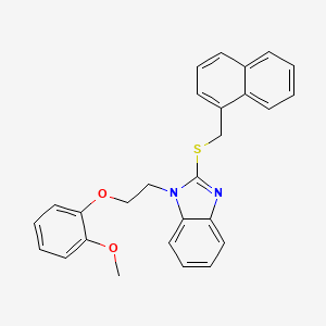 1-[2-(2-methoxyphenoxy)ethyl]-2-[(naphthalen-1-ylmethyl)sulfanyl]-1H-benzimidazole