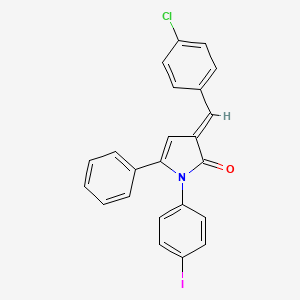 (3E)-3-(4-chlorobenzylidene)-1-(4-iodophenyl)-5-phenyl-1,3-dihydro-2H-pyrrol-2-one