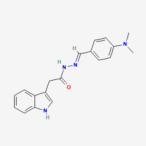 molecular formula C19H20N4O B11692308 N'-[[4-(Dimethylamino)phenyl]methylidene]-2-(1H-indol-3-YL)acetohydrazide 