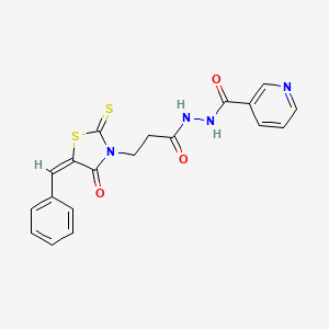 Nicotinic acid N'-[3-(5-benzylidene-4-oxo-2-thioxo-thiazolidin-3-yl)-propionyl]-