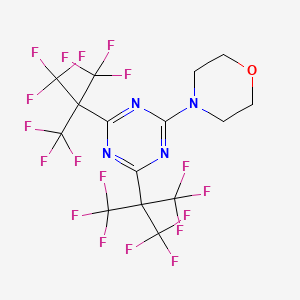 molecular formula C15H8F18N4O B11692340 1,3,5-Triazine, 2-morpholino-4,6-bis(perfluoro-tert-butyl)- 