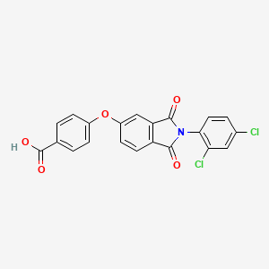 molecular formula C21H11Cl2NO5 B11692360 4-{[2-(2,4-dichlorophenyl)-1,3-dioxo-2,3-dihydro-1H-isoindol-5-yl]oxy}benzoic acid 