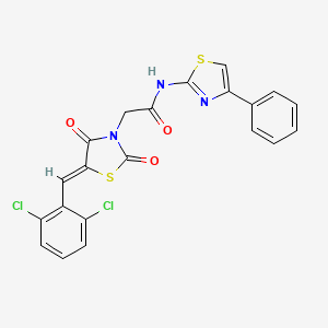 2-[(5Z)-5-[(2,6-dichlorophenyl)methylidene]-2,4-dioxo-1,3-thiazolidin-3-yl]-N-(4-phenyl-1,3-thiazol-2-yl)acetamide