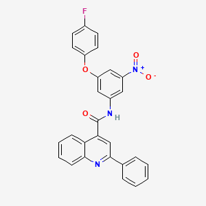 N-[3-(4-fluorophenoxy)-5-nitrophenyl]-2-phenylquinoline-4-carboxamide