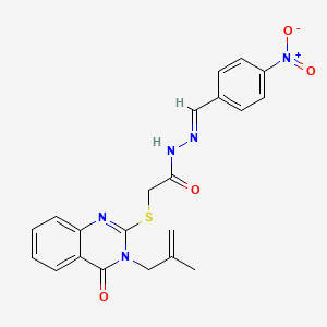 2-{[3-(2-methylprop-2-en-1-yl)-4-oxo-3,4-dihydroquinazolin-2-yl]sulfanyl}-N'-[(E)-(4-nitrophenyl)methylidene]acetohydrazide