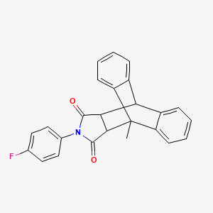 molecular formula C25H18FNO2 B11692408 17-(4-Fluorophenyl)-1-methyl-17-azapentacyclo[6.6.5.02,7.09,14.015,19]nonadeca-2,4,6,9,11,13-hexaene-16,18-dione 