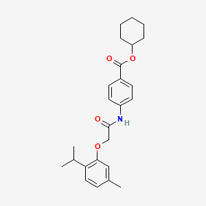 Cyclohexyl 4-({[5-methyl-2-(propan-2-yl)phenoxy]acetyl}amino)benzoate