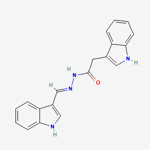 molecular formula C19H16N4O B11692427 2-(1H-indol-3-yl)-N'-[(E)-1H-indol-3-ylmethylidene]acetohydrazide 