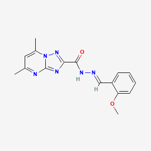 N'-[(E)-(2-methoxyphenyl)methylidene]-5,7-dimethyl[1,2,4]triazolo[1,5-a]pyrimidine-2-carbohydrazide