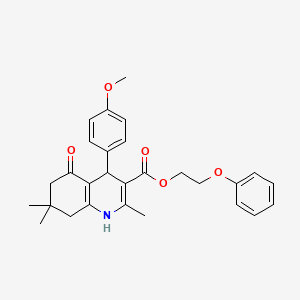 2-Phenoxyethyl 4-(4-methoxyphenyl)-2,7,7-trimethyl-5-oxo-1,4,5,6,7,8-hexahydroquinoline-3-carboxylate