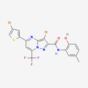 3-bromo-5-(4-bromothiophen-2-yl)-N-(2-hydroxy-5-methylphenyl)-7-(trifluoromethyl)pyrazolo[1,5-a]pyrimidine-2-carboxamide