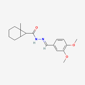 molecular formula C18H24N2O3 B11692449 N'-[(E)-(3,4-dimethoxyphenyl)methylidene]-1-methylbicyclo[4.1.0]heptane-7-carbohydrazide 