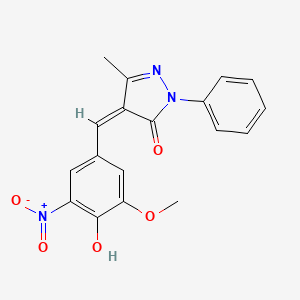 (4Z)-4-(4-hydroxy-3-methoxy-5-nitrobenzylidene)-5-methyl-2-phenyl-2,4-dihydro-3H-pyrazol-3-one