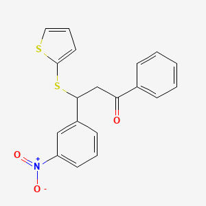 3-(3-Nitrophenyl)-1-phenyl-3-(thiophen-2-ylsulfanyl)propan-1-one