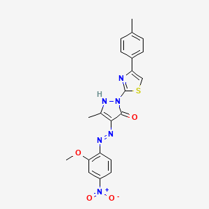 (4Z)-4-[2-(2-methoxy-4-nitrophenyl)hydrazinylidene]-5-methyl-2-[4-(4-methylphenyl)-1,3-thiazol-2-yl]-2,4-dihydro-3H-pyrazol-3-one