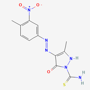 (4E)-3-methyl-4-[2-(4-methyl-3-nitrophenyl)hydrazinylidene]-5-oxo-4,5-dihydro-1H-pyrazole-1-carbothioamide