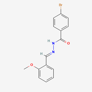 molecular formula C15H13BrN2O2 B11692522 4-bromo-N'-[(E)-(2-methoxyphenyl)methylidene]benzohydrazide 