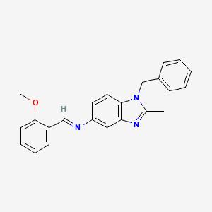 molecular formula C23H21N3O B11692541 1-benzyl-N-[(E)-(2-methoxyphenyl)methylidene]-2-methyl-1H-benzimidazol-5-amine 