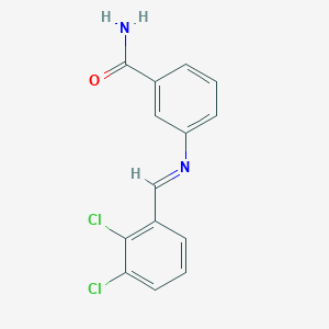 3-{[(E)-(2,3-dichlorophenyl)methylidene]amino}benzamide