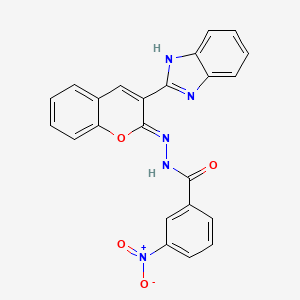 molecular formula C23H15N5O4 B11692563 N'-[(2Z)-3-(1H-benzimidazol-2-yl)-2H-chromen-2-ylidene]-3-nitrobenzohydrazide 