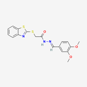 2-(1,3-benzothiazol-2-ylsulfanyl)-N'-[(E)-(3,4-dimethoxyphenyl)methylidene]acetohydrazide