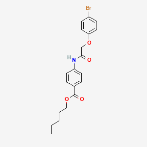 molecular formula C20H22BrNO4 B11692570 Pentyl 4-{[(4-bromophenoxy)acetyl]amino}benzoate 