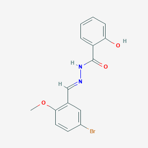 molecular formula C15H13BrN2O3 B11692576 N'-[(E)-(5-bromo-2-methoxyphenyl)methylidene]-2-hydroxybenzohydrazide 