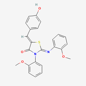 (2Z,5Z)-5-(4-hydroxybenzylidene)-3-(2-methoxyphenyl)-2-[(2-methoxyphenyl)imino]-1,3-thiazolidin-4-one