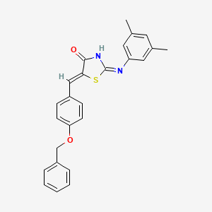 molecular formula C25H22N2O2S B11692617 (2Z,5Z)-5-[4-(benzyloxy)benzylidene]-2-[(3,5-dimethylphenyl)imino]-1,3-thiazolidin-4-one 