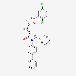 (3E)-1-(biphenyl-4-yl)-3-{[5-(2,5-dichlorophenyl)furan-2-yl]methylidene}-5-phenyl-1,3-dihydro-2H-pyrrol-2-one