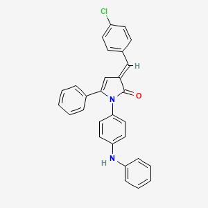 molecular formula C29H21ClN2O B11692648 (3E)-3-(4-chlorobenzylidene)-5-phenyl-1-[4-(phenylamino)phenyl]-1,3-dihydro-2H-pyrrol-2-one 