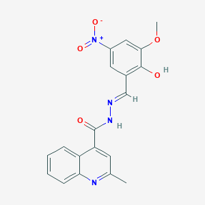 N'-[(E)-(2-hydroxy-3-methoxy-5-nitrophenyl)methylidene]-2-methylquinoline-4-carbohydrazide