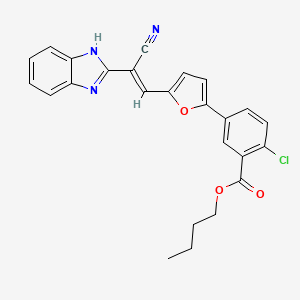 molecular formula C25H20ClN3O3 B11692680 butyl 5-{5-[(E)-2-(1H-benzimidazol-2-yl)-2-cyanoethenyl]furan-2-yl}-2-chlorobenzoate 